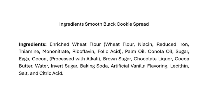 Smooth Black Cookie Spread