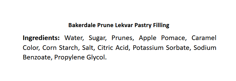 Prune Lekvar Pastry Filling 3.5 lbs. Tub