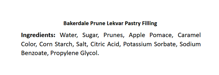 Prune Lekvar Pastry Filling 3.5 lbs. Tub