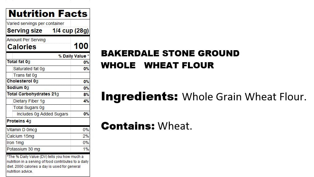Stone Ground Fine Whole Wheat Flour 3.5 lbs.