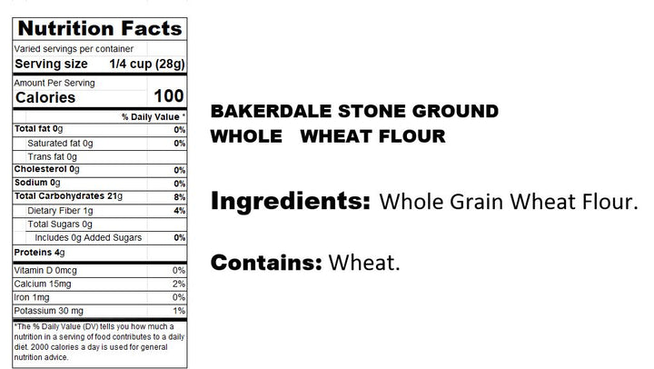 Stone Ground Fine Whole Wheat Flour 3.5 lbs.